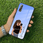 Mobile Girl Glass Case For Vivo - ShopOnCliQ