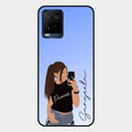 Mobile Girl Glass Case Cover For Vivo T1X