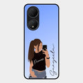 Mobile Girl Glass Case Cover For Vivo T2 5G