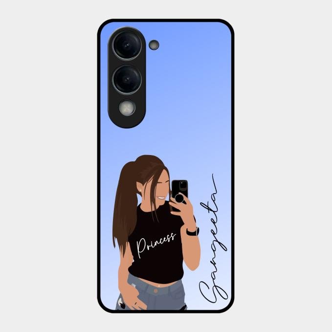Mobile Girl Glass Case Cover For Vivo T4 Lite 5G