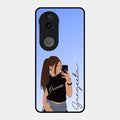 Mobile Girl Glass Case Cover For Vivo T4R 5G