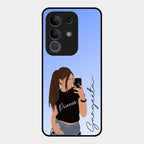 Mobile Girl Glass Case Cover For Vivo T4X 5G