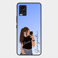 Mobile Girl Glass Case Cover For Vivo V20 2021