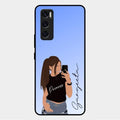 Mobile Girl Glass Case Cover For Vivo V20 Se