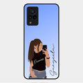 Mobile Girl Glass Case Cover For Vivo V21 5G