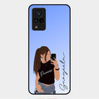 Mobile Girl Glass Case Cover For Vivo V21 5G