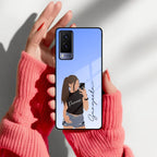 Mobile Girl Glass Case For Vivo - ShopOnCliQ
