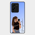 Mobile Girl Glass Case Cover For Vivo V25 Pro 5G