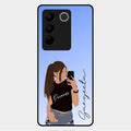 Mobile Girl Glass Case Cover For Vivo V27 Pro 5G