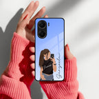 Mobile Girl Glass Case For Vivo - ShopOnCliQ