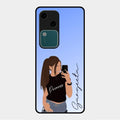 Mobile Girl Glass Case Cover For Vivo V30 5G