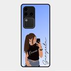 Mobile Girl Glass Case Cover For Vivo V30 Pro 5G
