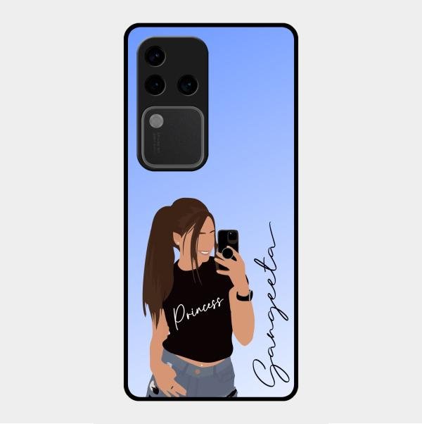 Mobile Girl Glass Case Cover For Vivo V30 Pro 5G