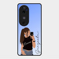 Mobile Girl Glass Case Cover For Vivo V40 5G
