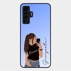 Mobile Girl Glass Case Cover For Vivo X50 5G