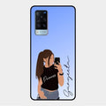 Mobile Girl Glass Case Cover For Vivo X60 5G