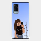 Mobile Girl Glass Case Cover For Vivo X60 5G