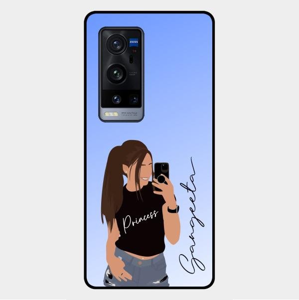 Mobile Girl Glass Case Cover For Vivo X60 Pro Plus 5G
