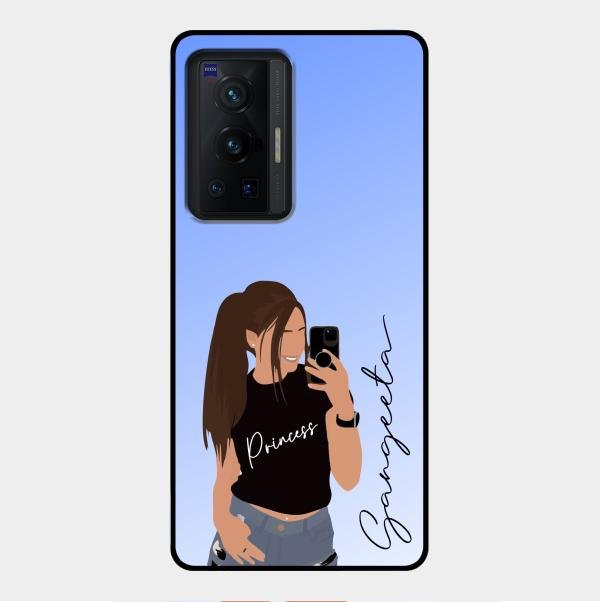 Mobile Girl Glass Case Cover For Vivo X70 Pro 5G