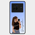 Mobile Girl Glass Case Cover For Vivo X80 5G