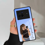 Mobile Girl Glass Case For Vivo - ShopOnCliQ