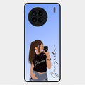 Mobile Girl Glass Case Cover For Vivo X90 5G