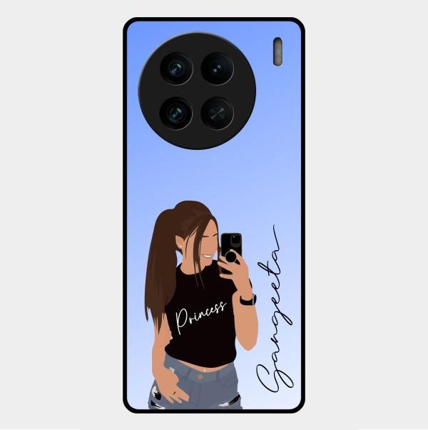 Mobile Girl Glass Case Cover For Vivo X90 Pro 5G