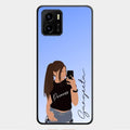 Mobile Girl Glass Case Cover For Vivo Y01