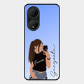 Mobile Girl Glass Case Cover For Vivo Y100A 5G