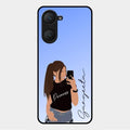 Mobile Girl Glass Case Cover For Vivo Y18E