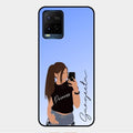 Mobile Girl Glass Case Cover For Vivo Y21