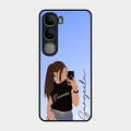 Mobile Girl Glass Case Cover For Vivo Y300 5G