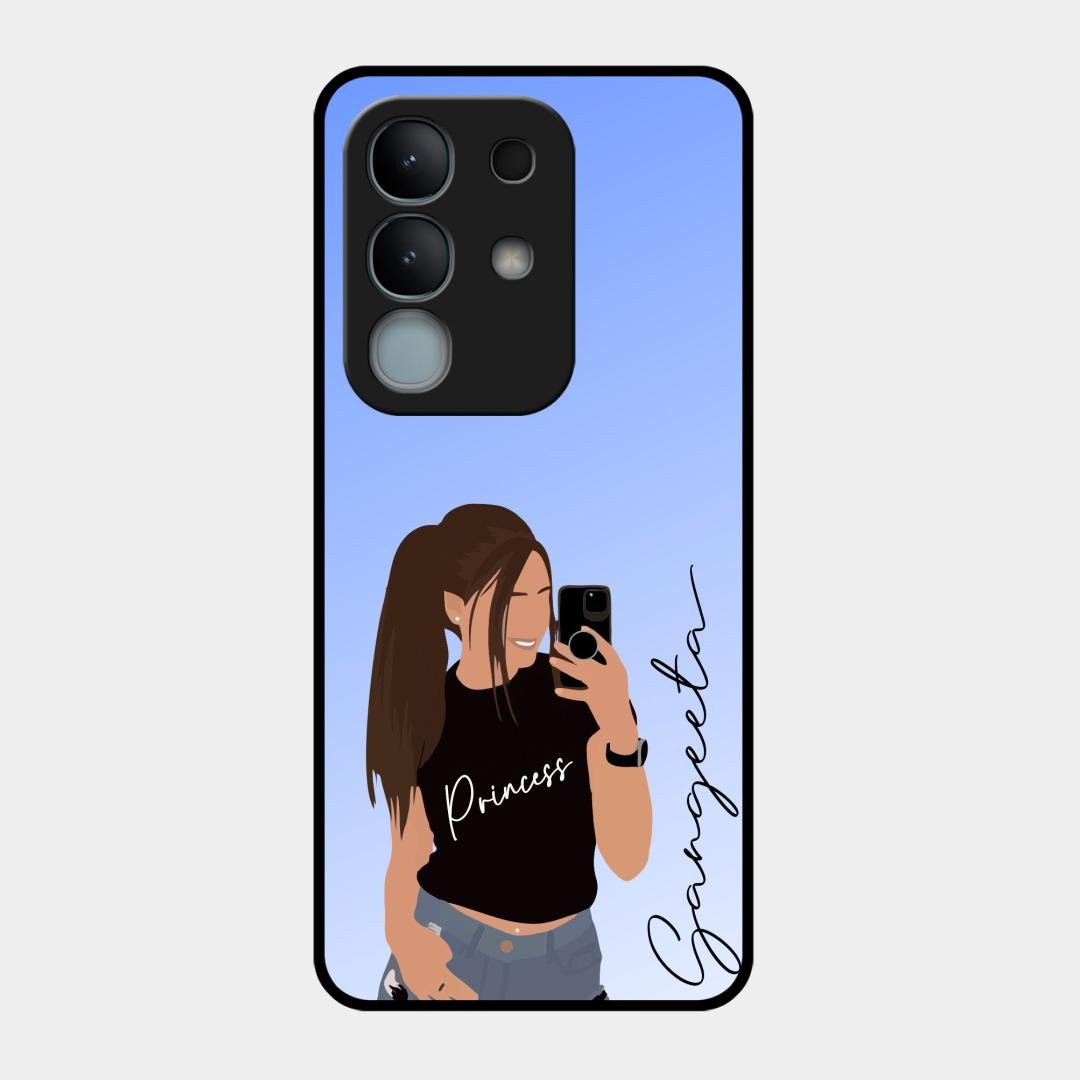 Mobile Girl Glass Case Cover For Vivo Y31 Pro 5G