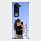 Mobile Girl Glass Case Cover For Vivo Y400 5G