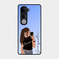 Mobile Girl Glass Case Cover For Vivo Y400 Pro 5G