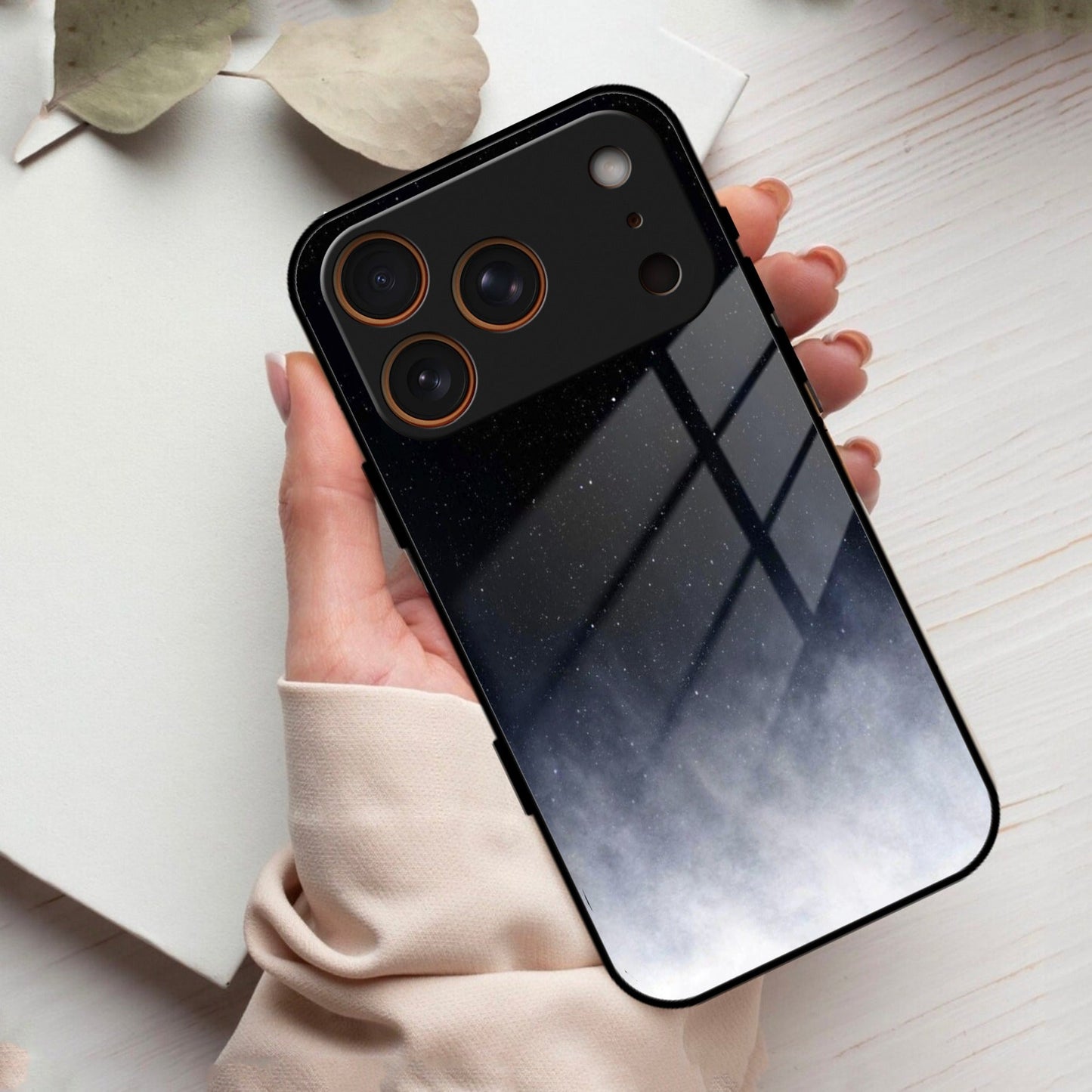 Moon Galaxy Glass Phone Case For iPhone