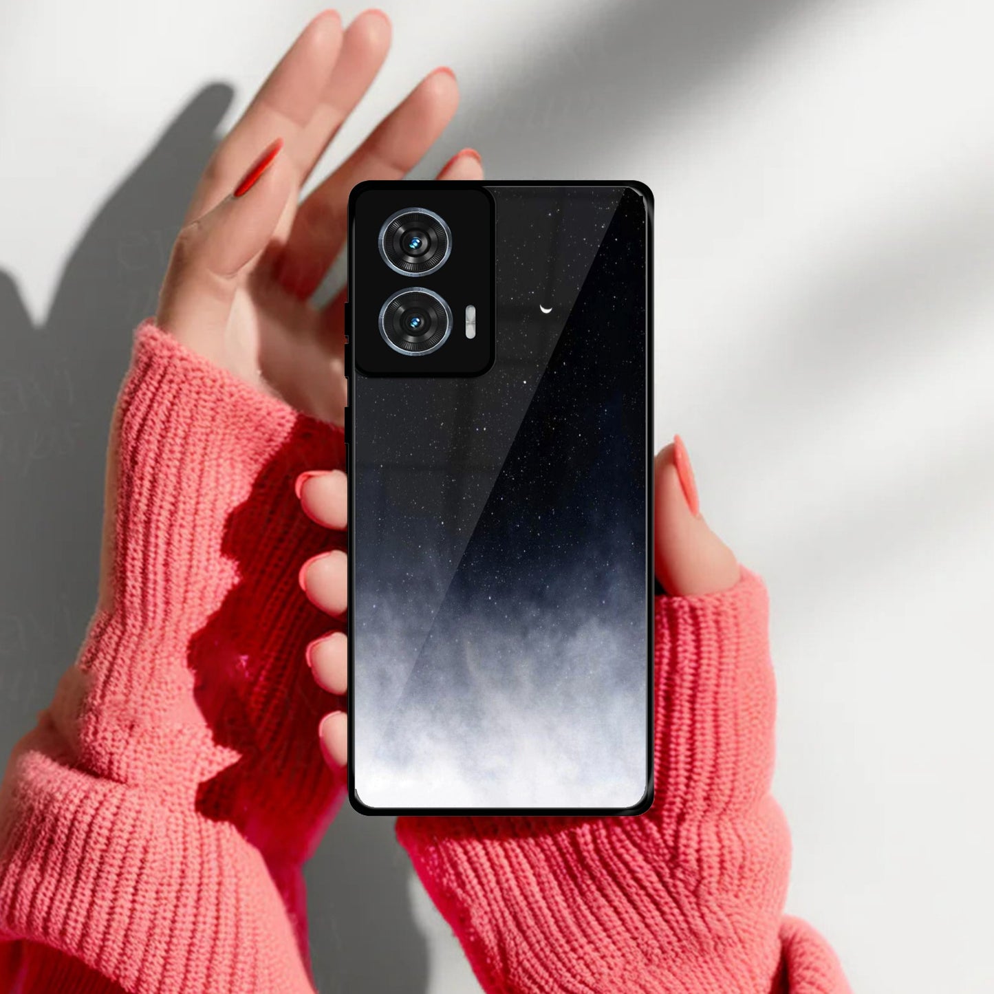 Moon Galaxy Glass Phone Case For Motorola