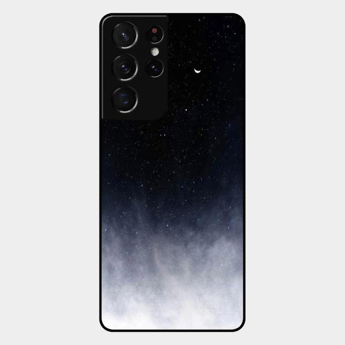Moon Galaxy Glass Phone Case For Samsung Galaxy S21 Ultra