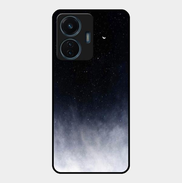 Moon Galaxy Glass Phone Case For Vivo T1 44W 4G