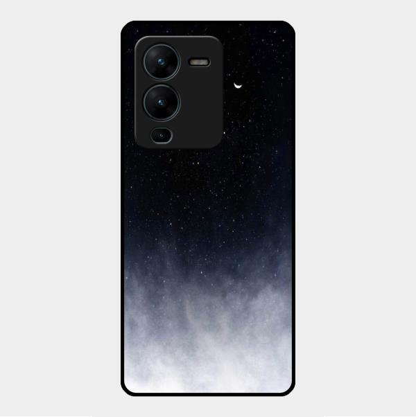 Moon Galaxy Glass Phone Case For Vivo V25 Pro 5G