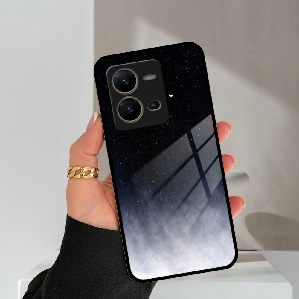 Moon Galaxy Glass Phone Case For Vivo