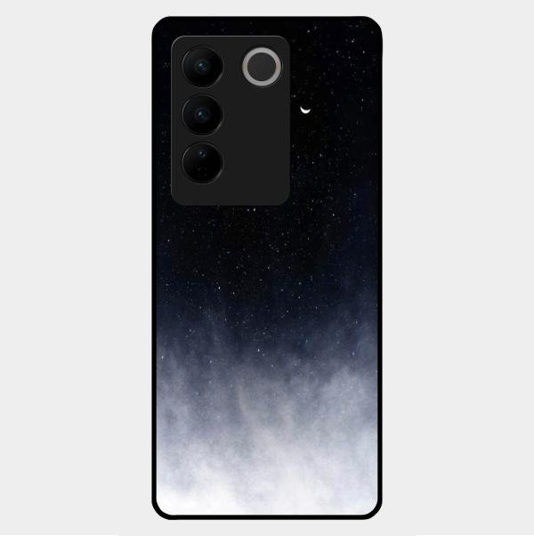 Moon Galaxy Glass Phone Case For Vivo V27 5G