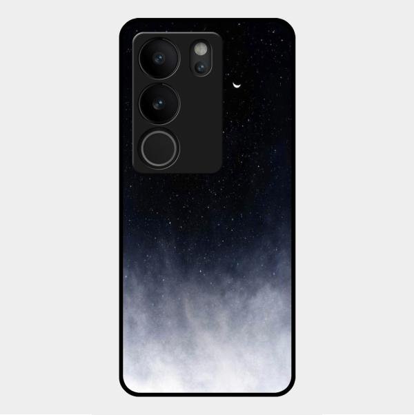 Moon Galaxy Glass Phone Case For Vivo V29 5G