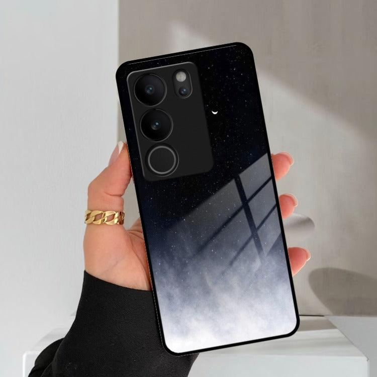 Moon Galaxy Glass Phone Case For Vivo