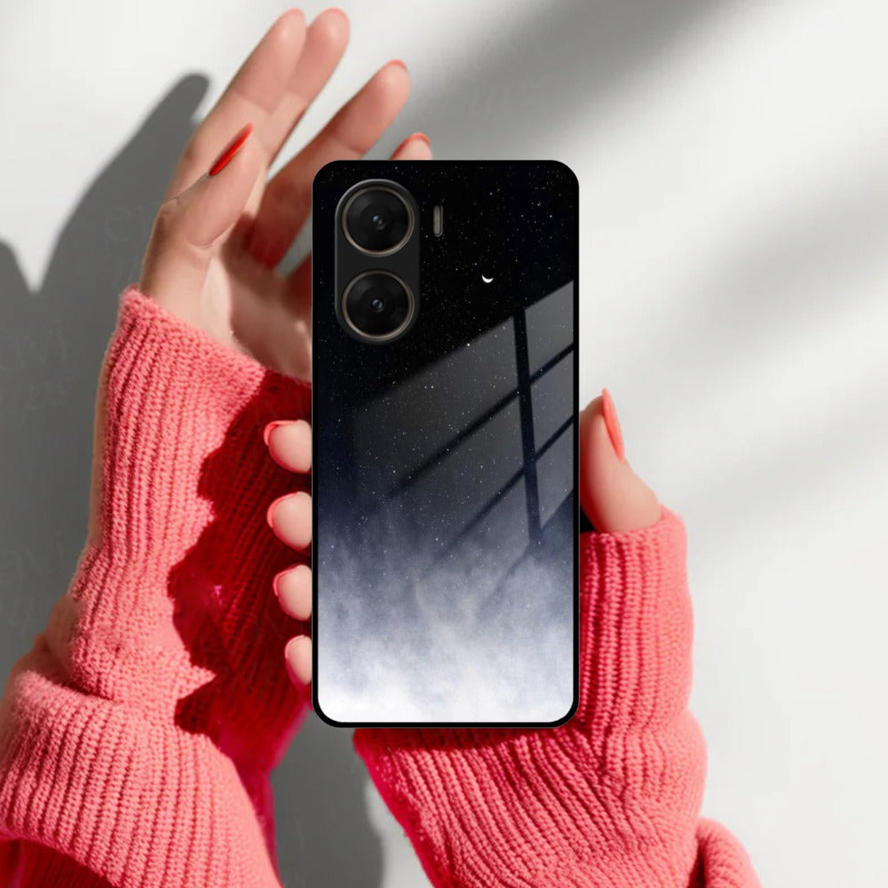 Moon Galaxy Glass Phone Case For Vivo