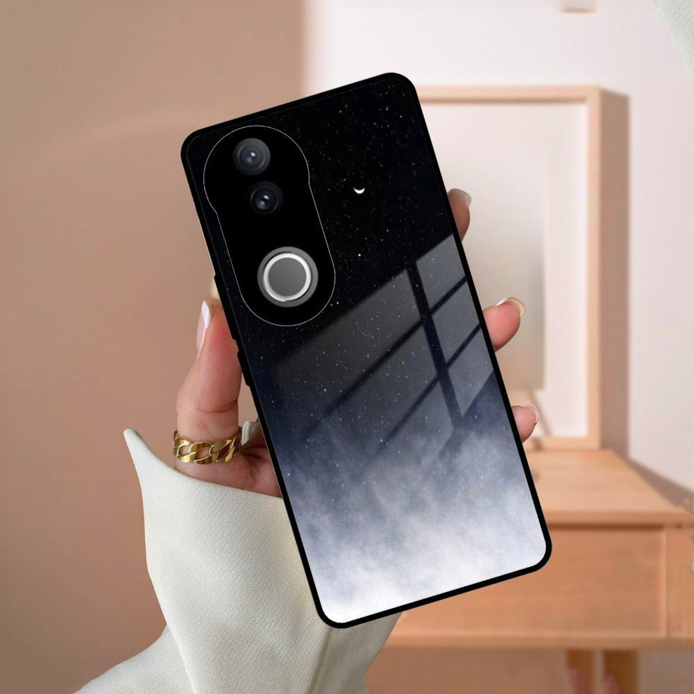 Moon Galaxy Glass Phone Case For Vivo