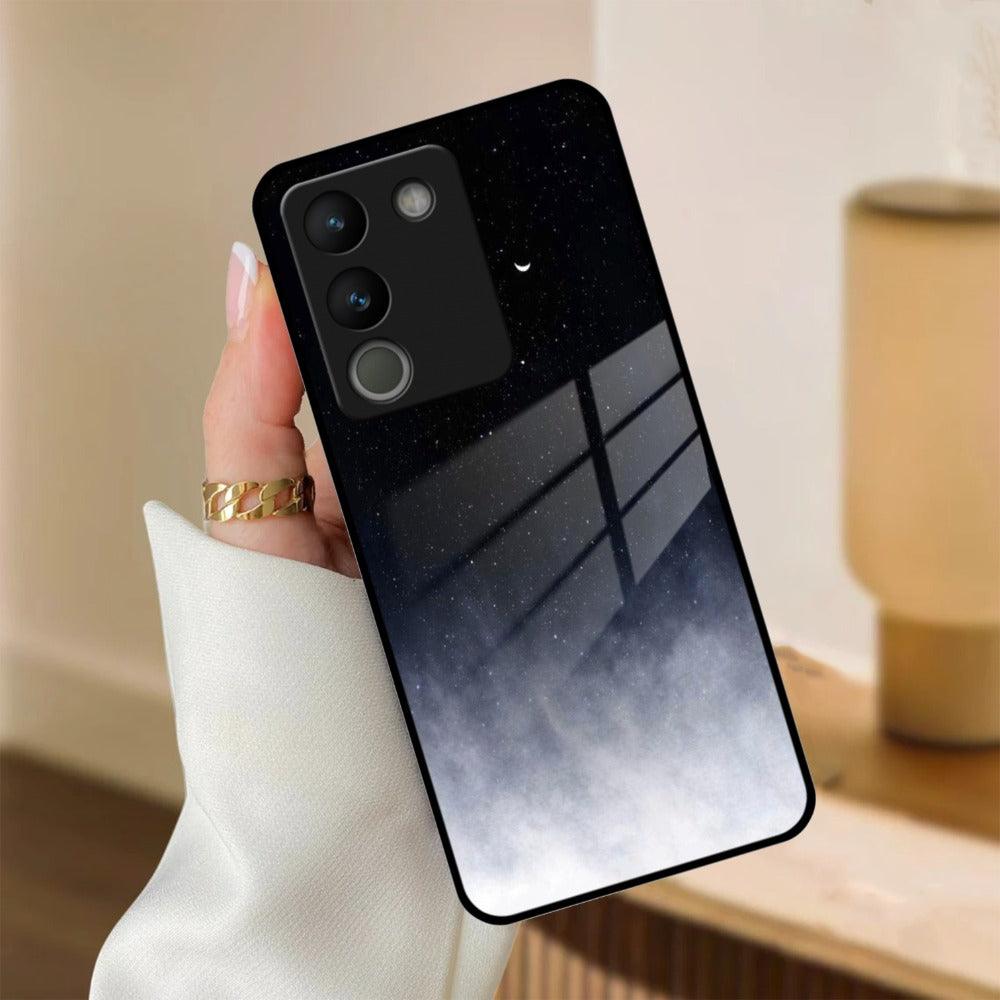 Moon Galaxy Glass Phone Case For Vivo