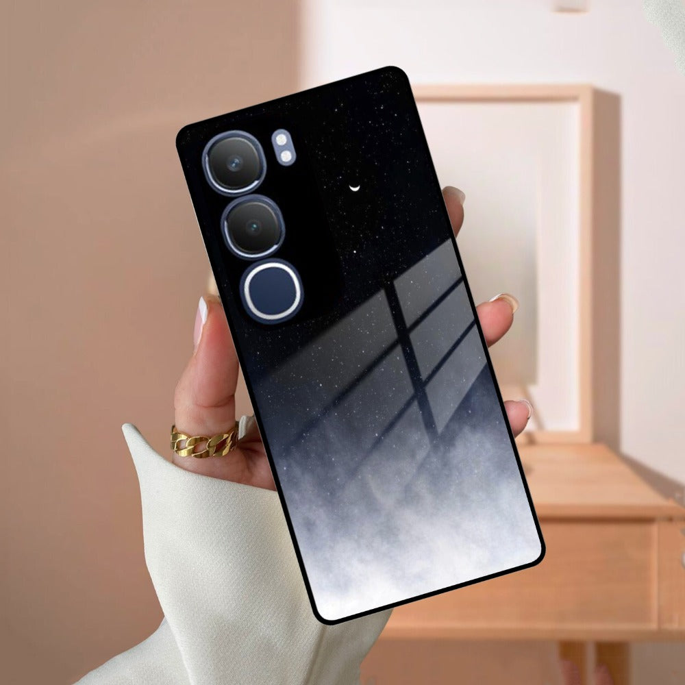 Moon Galaxy Glass Phone Case For Vivo