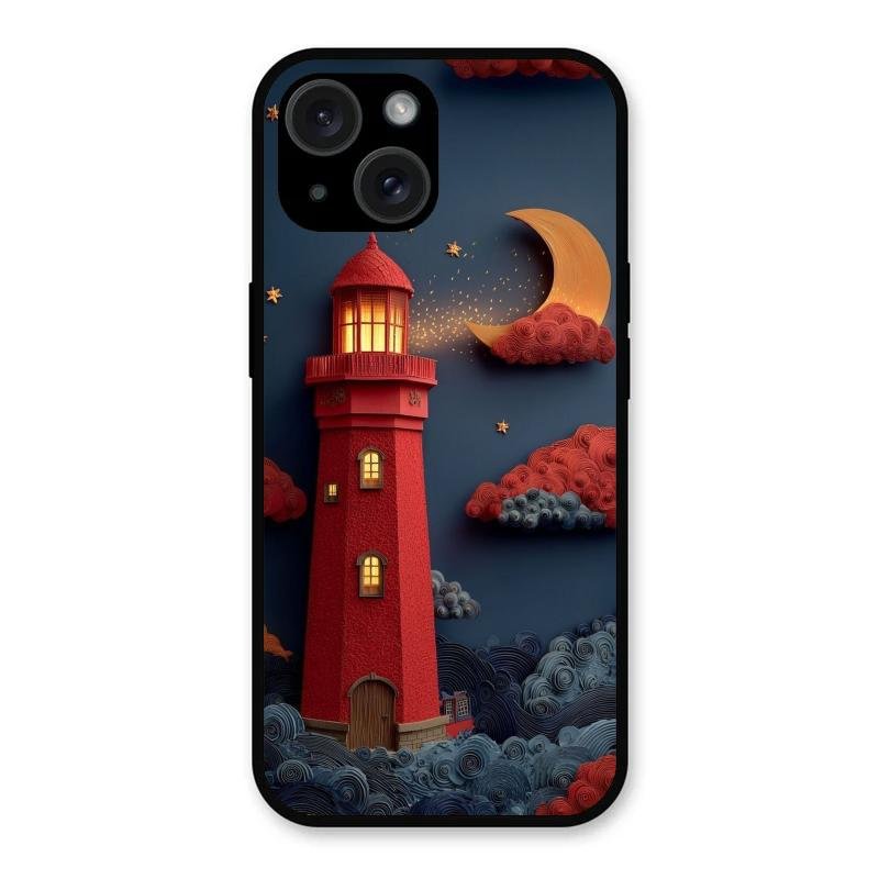 Moonlight Lighthouse Aesthetic Phone Case Cover For iPhone 15