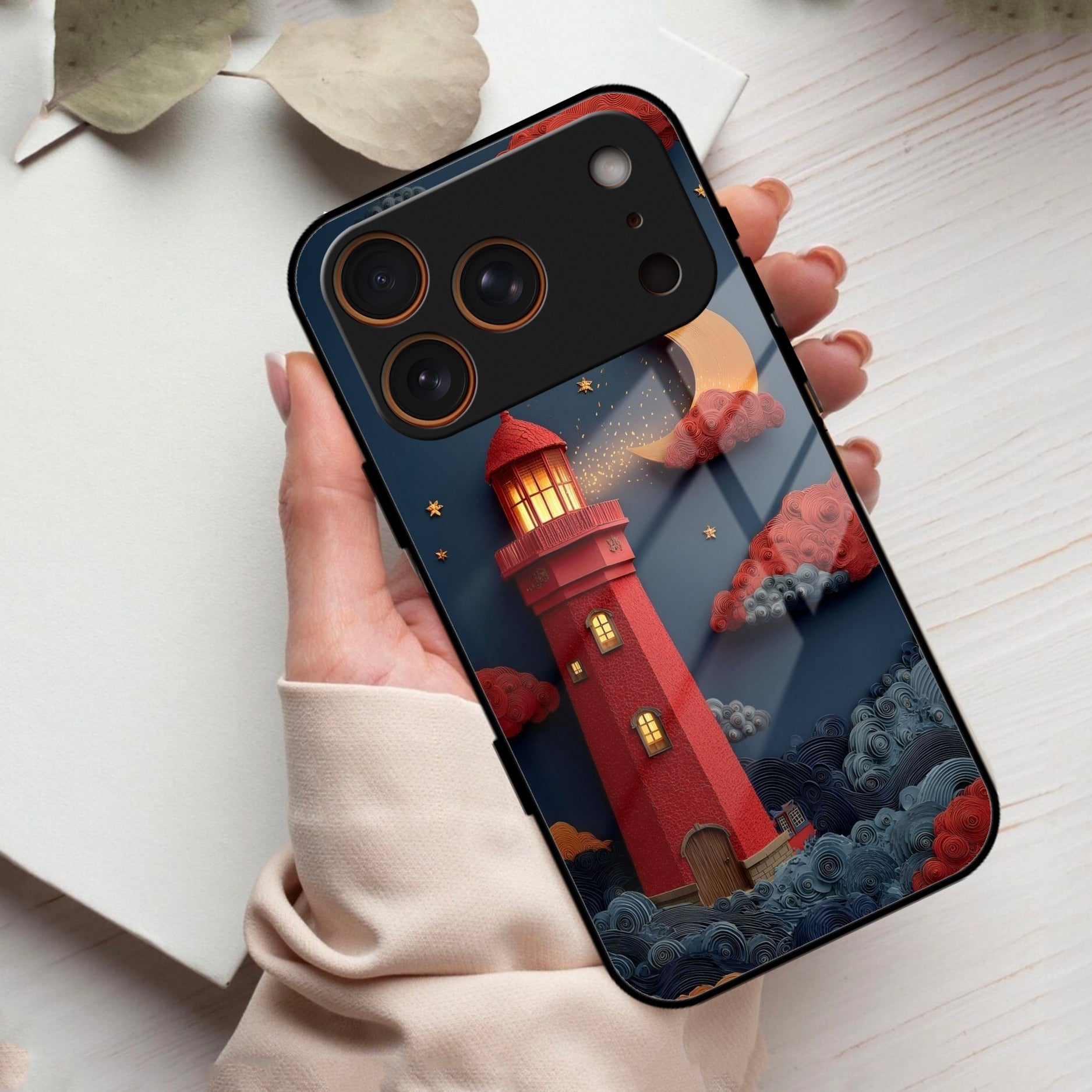 Moonlight Lighthouse Aesthetic Phone Case Cover For iPhone 17 Pro Max